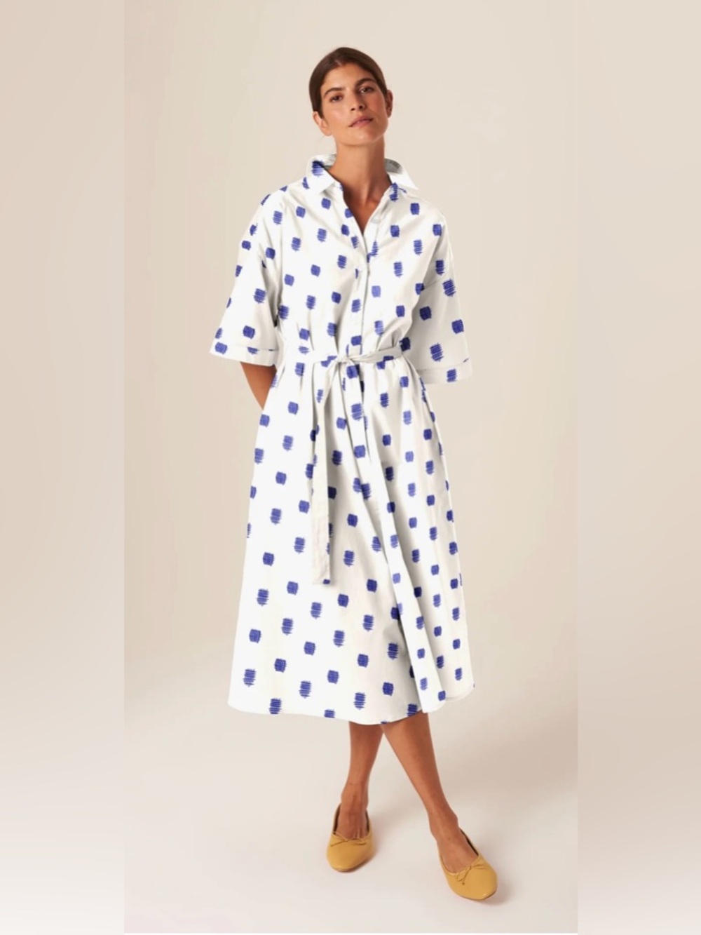 Tucker "Sarah" Shirt Dress Cross-Stitch Embroidery. Size L.